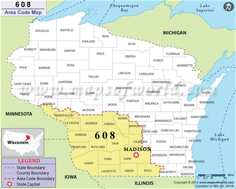 wisconsin area code 608