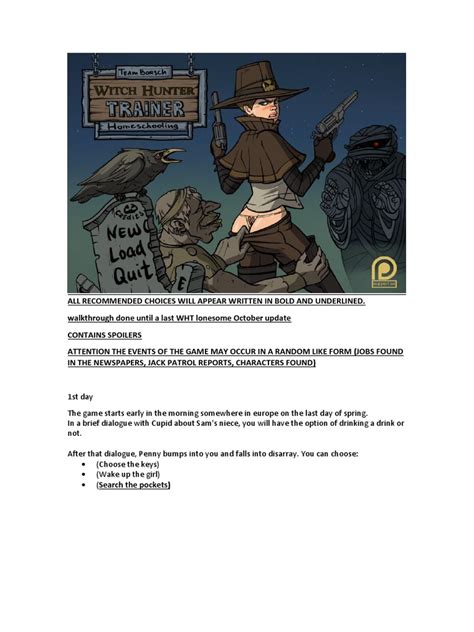 Witch Hunter Trainer Walkthrough