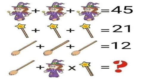 Witch Wand And Broom Puzzle Only For Genius Witch Math Puzzle - Witch Math Puzzle