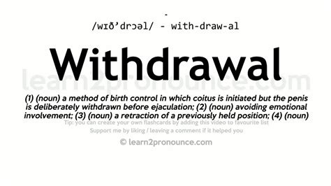 Withdraw Verb Definition Pictures Pronunciation And Usage Notes Withdraw - Withdraw