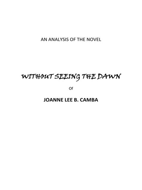 Read Without Seeing The Dawn Pdf 