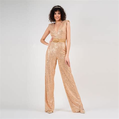 wolf and badger gold jumpsuit