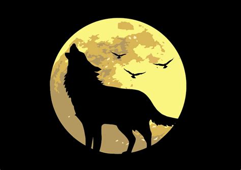 wolf gold moonlight