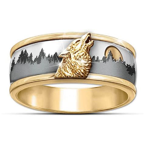 wolf head gold ring