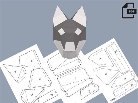 Wolf Head Template 3d Realistic Mask