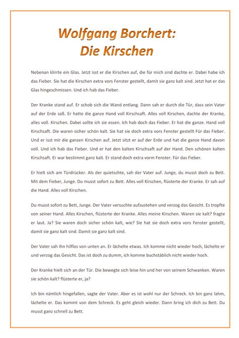 Read Online Wolfgang Borchert Die Kirschen Text 
