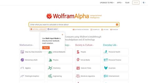 Wolfram Alpha Website