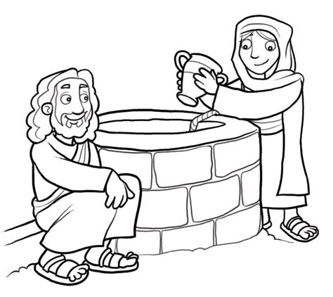 woman at the well coloring Clip Art Library