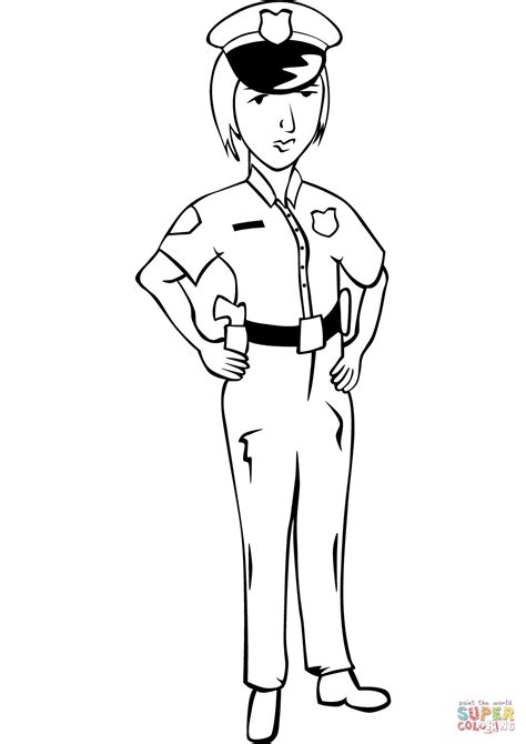 Woman Police Officer Coloring Page Coloring Page Police Officer - Coloring Page Police Officer