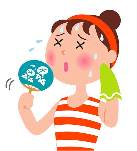 Woman Sweating Clipart