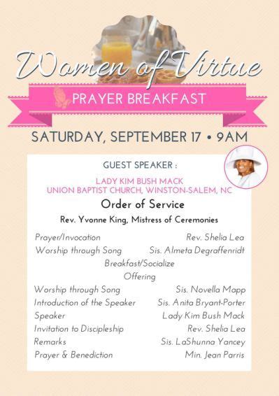 Women S Prayer Breakfast Program Outline