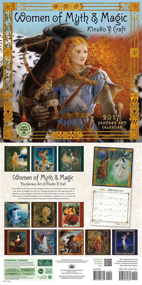 Read Women Of Myth Magic 2017 Fantasy Art Wall Calendar 