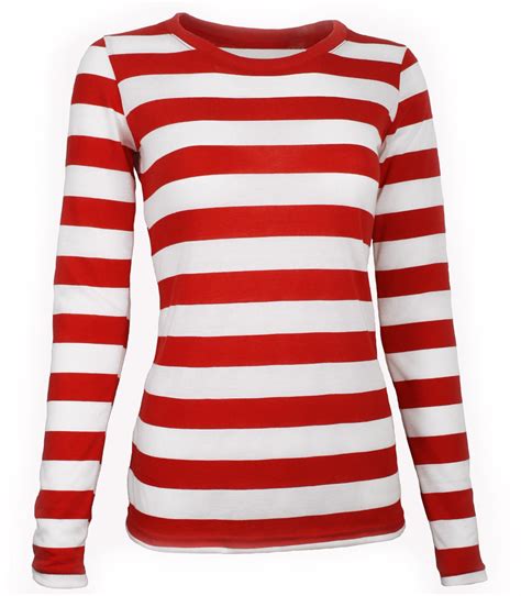 Womens Red Striped Long Shirt
