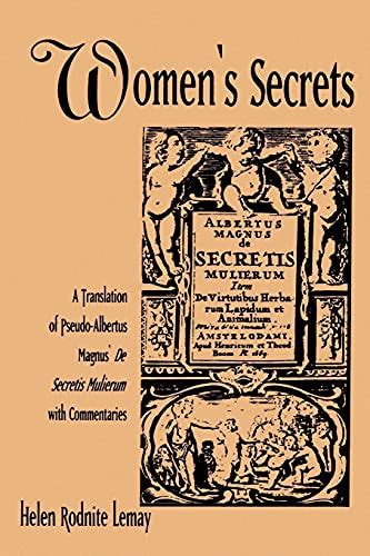 Read Online Womens Secrets Suny Series Environmental Public Policy Translation Of Pseudo Albertus Magnus De Secretis Mulierum With Commentaries Suny Series In Medieval Studies 