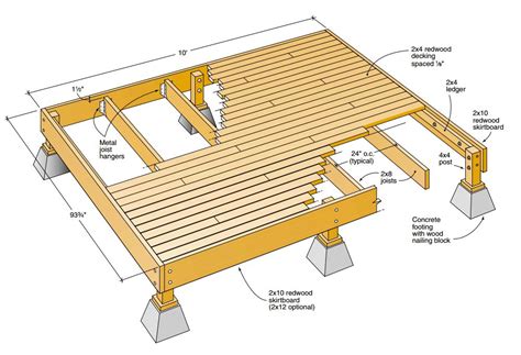 Wood Patio Decks Plans Blueprints