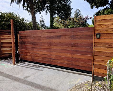 Wooden Fence Driveway Gate