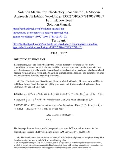 Read Wooldridge Econometrics Solutions 