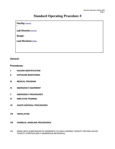 word 2010 standard operating procedure template