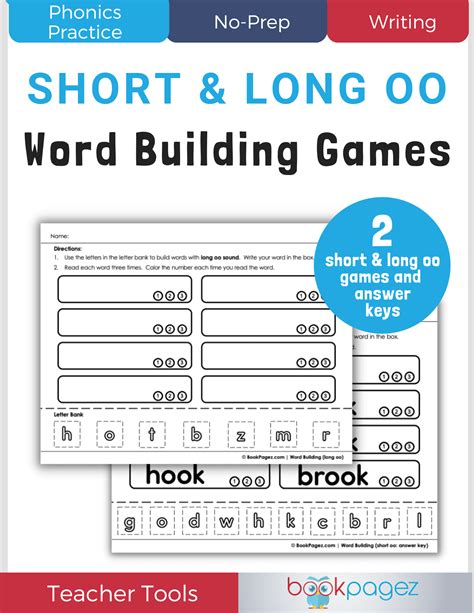Word Building Games Short And Long Oo Vowel Short Oo Sound Words List - Short Oo Sound Words List