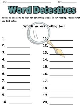Word Detective Worksheets Teacher Worksheets Word Detective Worksheet - Word Detective Worksheet