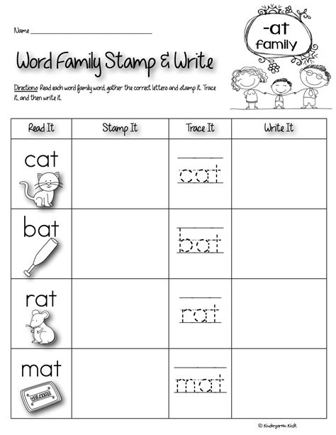 Word Families Worksheets Kindergarten   Kindergarten Word Families Printable Worksheets - Word Families Worksheets Kindergarten