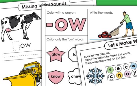 Word Family Printables Ow Super Teacher Worksheets Ow Words Worksheet - Ow Words Worksheet