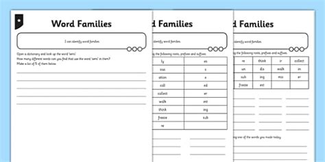Word Family Worksheet Pack Ks2 Twinkl Teacher Made Word Family Worksheet - Word Family Worksheet