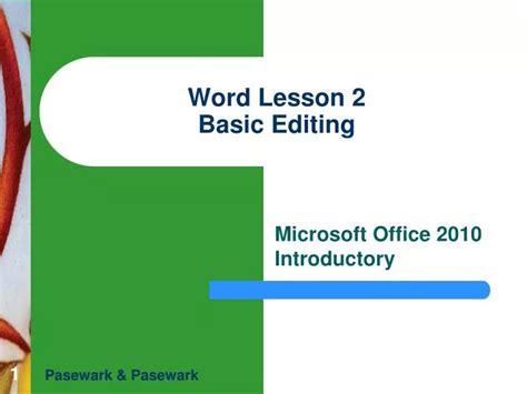 Word Lesson 2 Basic Editing Ts091 K1