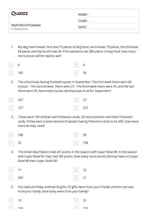 Word Problems For Grade 6 With Answers