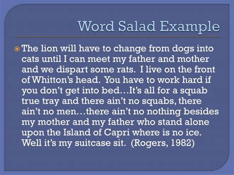 Word Salad Example