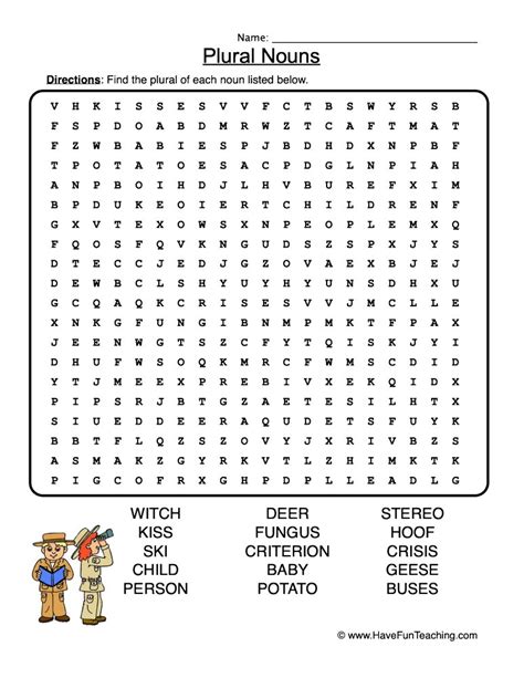 Word Search Find The Plural Worksheets 99worksheets Plural Words Worksheet 2nd Grade - Plural Words Worksheet 2nd Grade