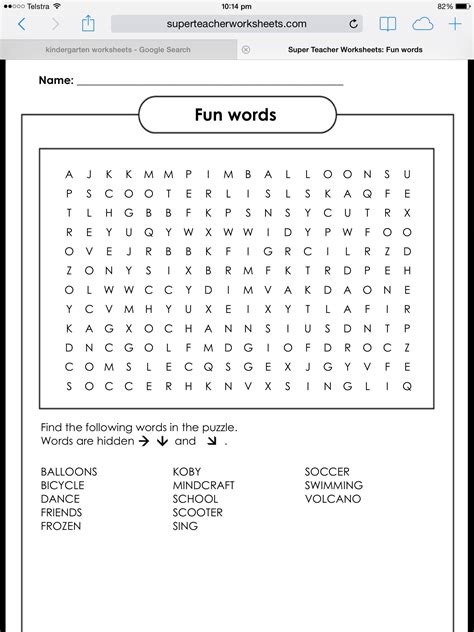 Word Search Puzzle Generator Super Teacher Worksheets Super Teacher Worksheet  Preschool - Super Teacher Worksheet, Preschool