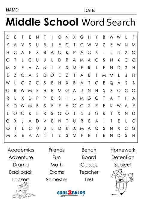 Word Searches For Middle School Teaching Resources Tpt Middle School Math Word Search - Middle School Math Word Search