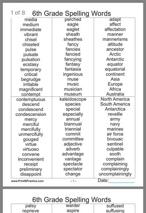 Word Up 6th Grade Word List Vocabulary List 6th Grade Vocabulary Word Lists - 6th Grade Vocabulary Word Lists