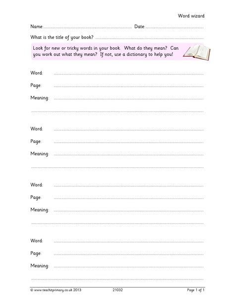 Word Wizard Comprehension Ks1 2 Teachit Word Wizard Worksheet - Word Wizard Worksheet