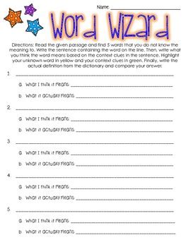 Word Wizard Worksheet Centers Literacy Workstations Tpt Word Wizard Worksheet - Word Wizard Worksheet
