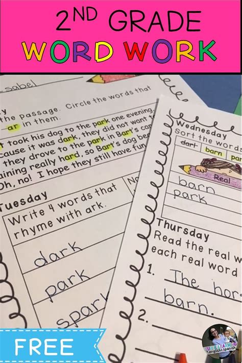 Word Work For Second Grade   Word Work Worksheets Second Grade Teaching Resources Tpt - Word Work For Second Grade
