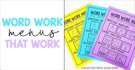 Word Work Menus That Work Strategic Spelling Activities Word Work For Second Grade - Word Work For Second Grade