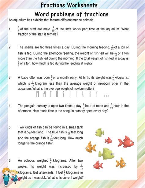 Worded Fractions   Fractions Word Problems With Four Operations Worksheets Math - Worded Fractions