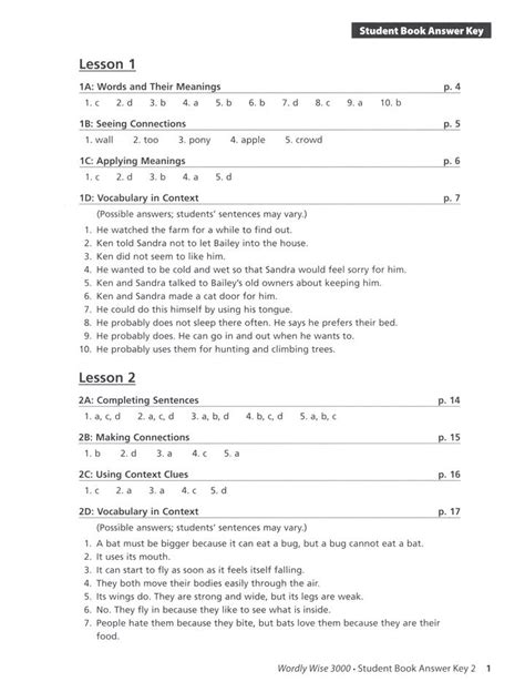 wordly wise 2 answer key