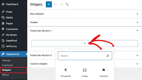 wordpress footer widget