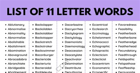 Words 11 Letters