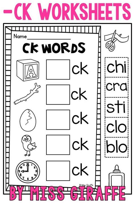 Words Ending In Ck Free Activities For Kinders Ck Words With Pictures - Ck Words With Pictures