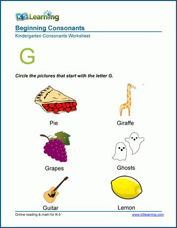 Words Starting With A G K5 Learning Kid Words That Start With G - Kid Words That Start With G