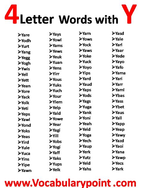 Words Starting With Y Wordunscrambler Org Simple Words That Start With Y - Simple Words That Start With Y
