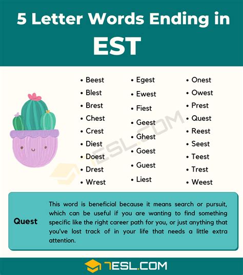 Words That End In Est 5 Letters Caipm 5 Letter Math Terms - 5 Letter Math Terms
