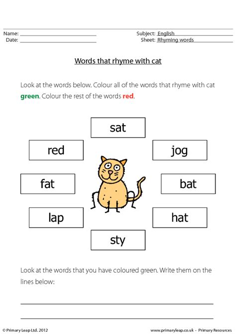 Words That Rhyme With Cat Worksheet   Words That Rhyme With Clock Worksheet Education Com - Words That Rhyme With Cat Worksheet