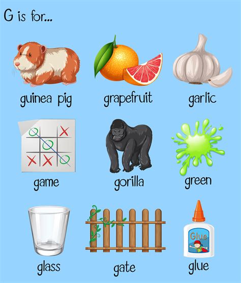 Words That Start With G For Kids Tme G For Words For Kids - G For Words For Kids