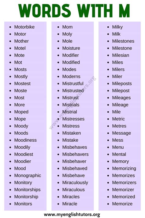 Words That Start With M Wordsbeginning Com Nouns Beginning With M - Nouns Beginning With M
