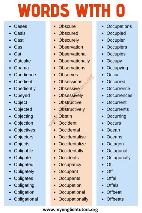 Words That Start With O Xwordsolver Easy Words That Start With O - Easy Words That Start With O